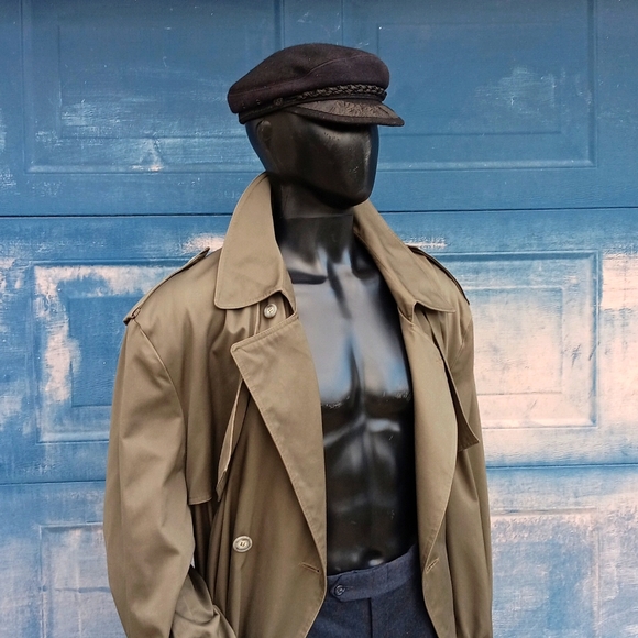 TOWNE LONDON FOG MEN'S VINTAGE LUXURY HEAVY TRENCH COAT